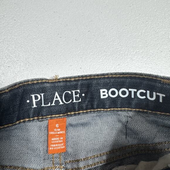 Place Kids Jeans Slim Bootcut Blue Denim Boys Size 6 Adjustable Waist School - Picture 3 of 10